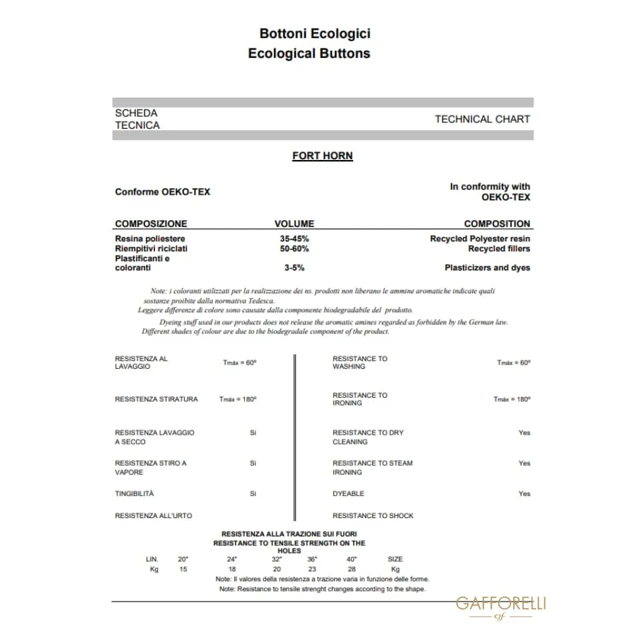 Eco-friendly Imitation Horn Button D291 - Gafforelli Srl