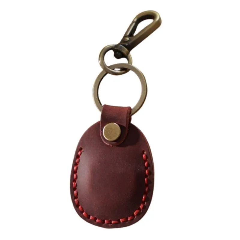 Emi Vintage Leather AirTag Keychain Case