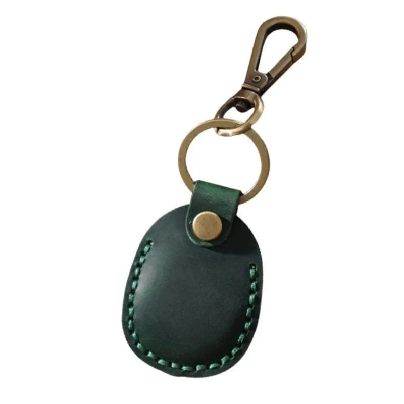 Emi Vintage Leather AirTag Keychain Case