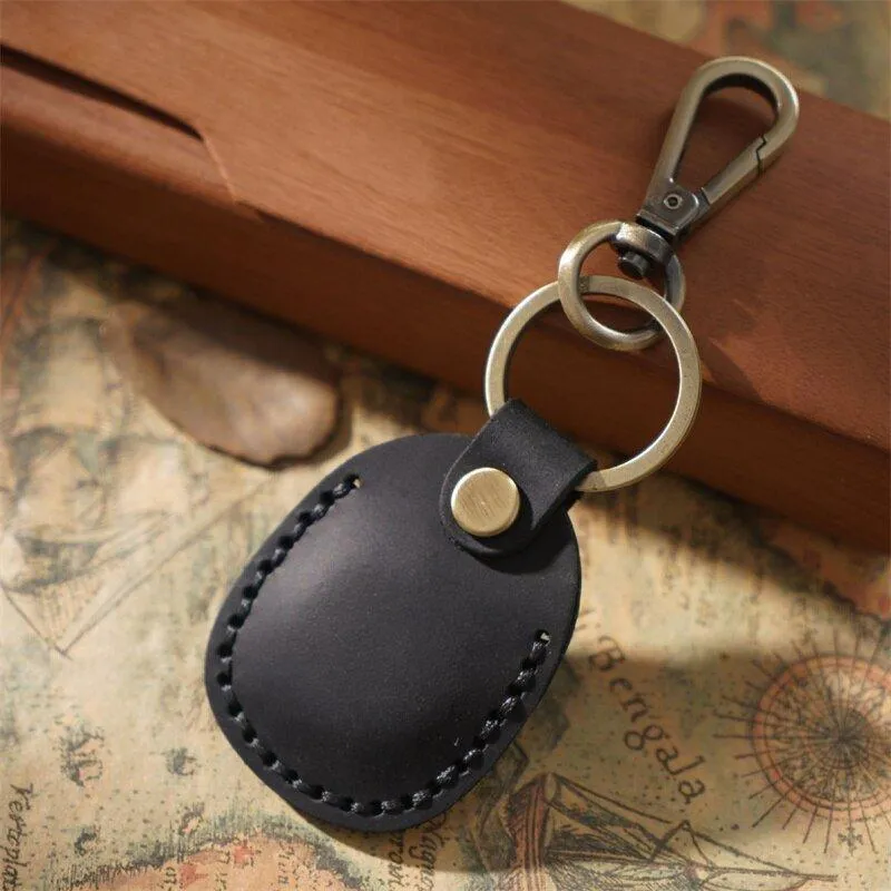 Emi Vintage Leather AirTag Keychain Case