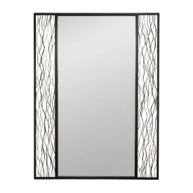 Estela 380MI30BMBFG 30-Inch Rectangular Mirror - Matte Black/French Gold