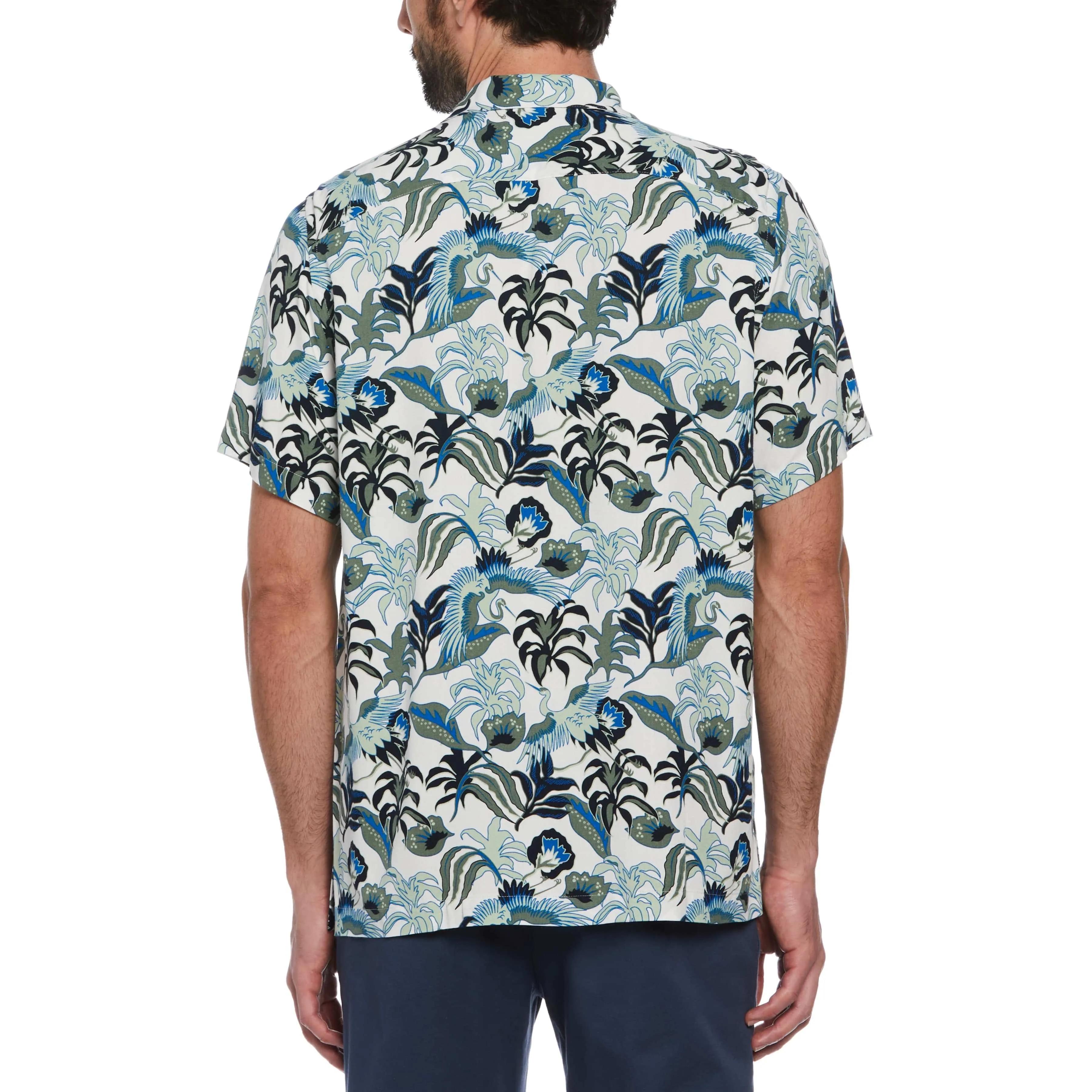 Floral Crane Print Shirt