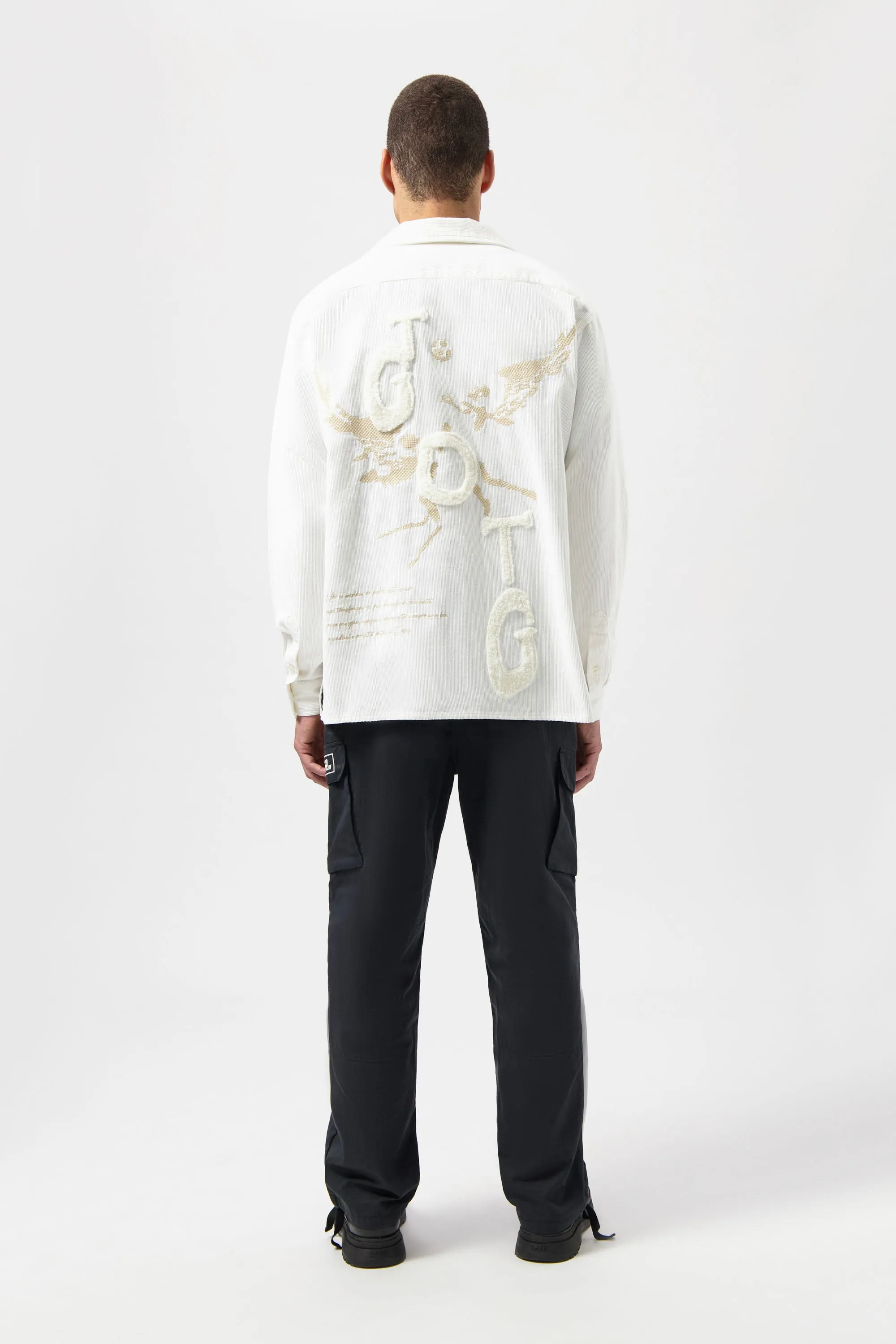 Game of the Gods Graffiti Corduroy Shirt White Swan