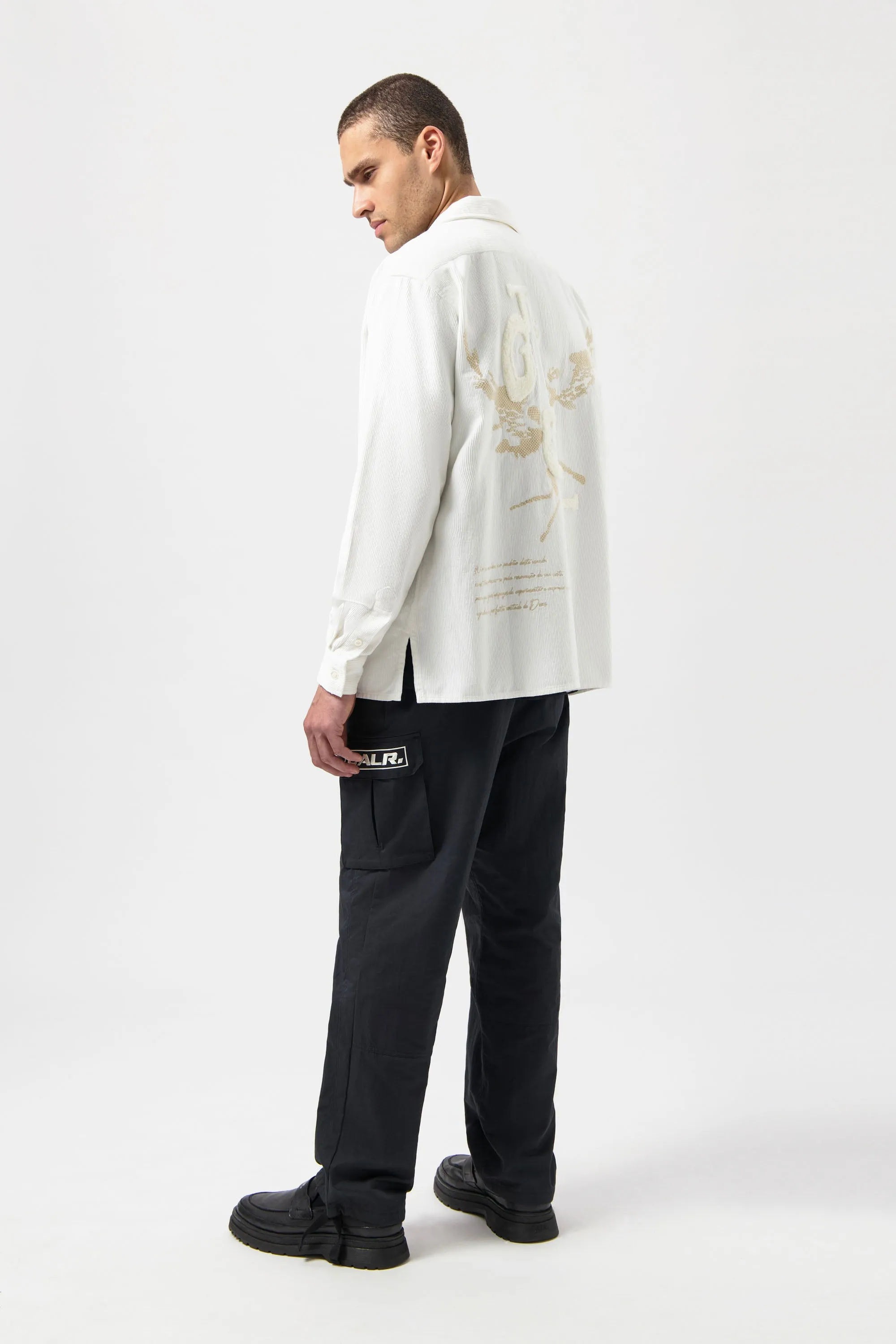 Game of the Gods Graffiti Corduroy Shirt White Swan