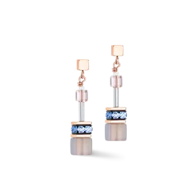 GeoCUBE® Iconic Precious earrings light blue-beige