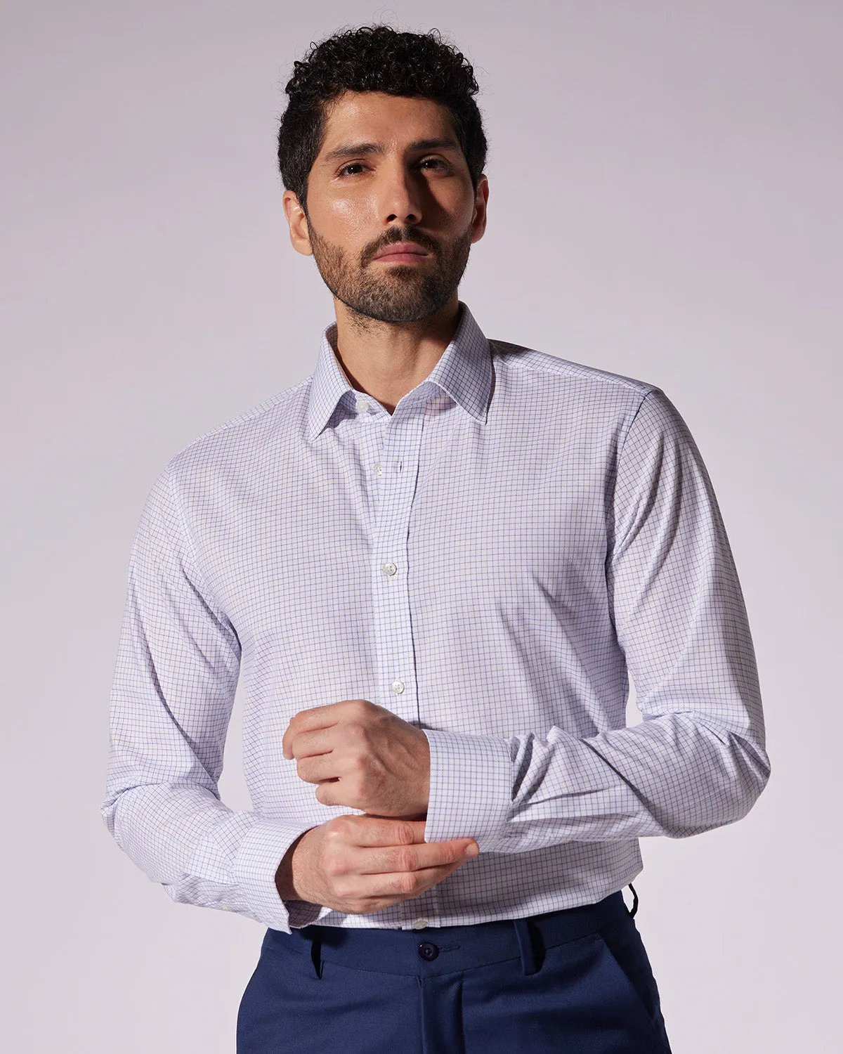 Graph Checked Shirt - Dark Blue