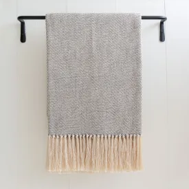 Gray Slate Marled Handwoven Cotton Throw