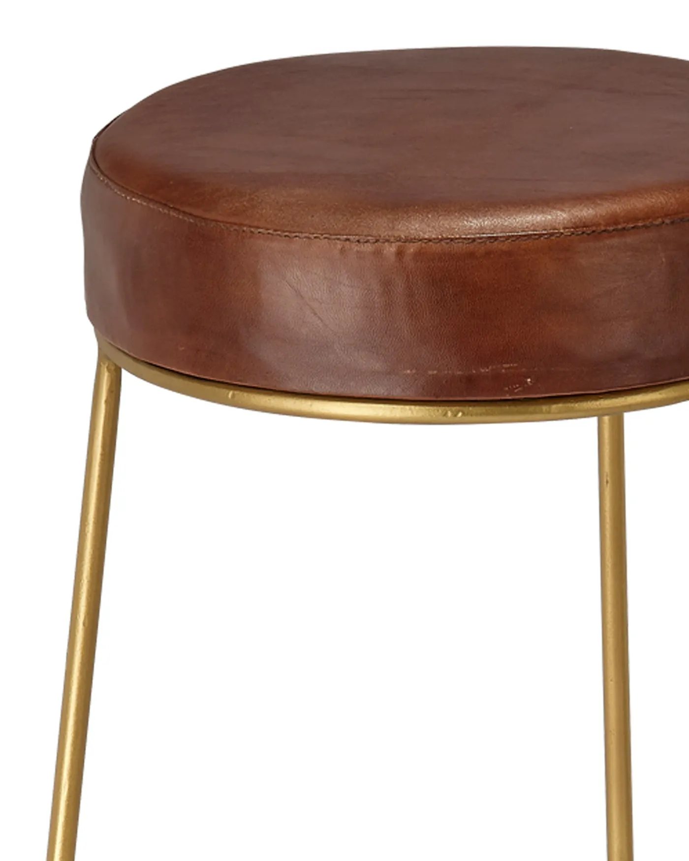 Henry Round Leather Bar Stool