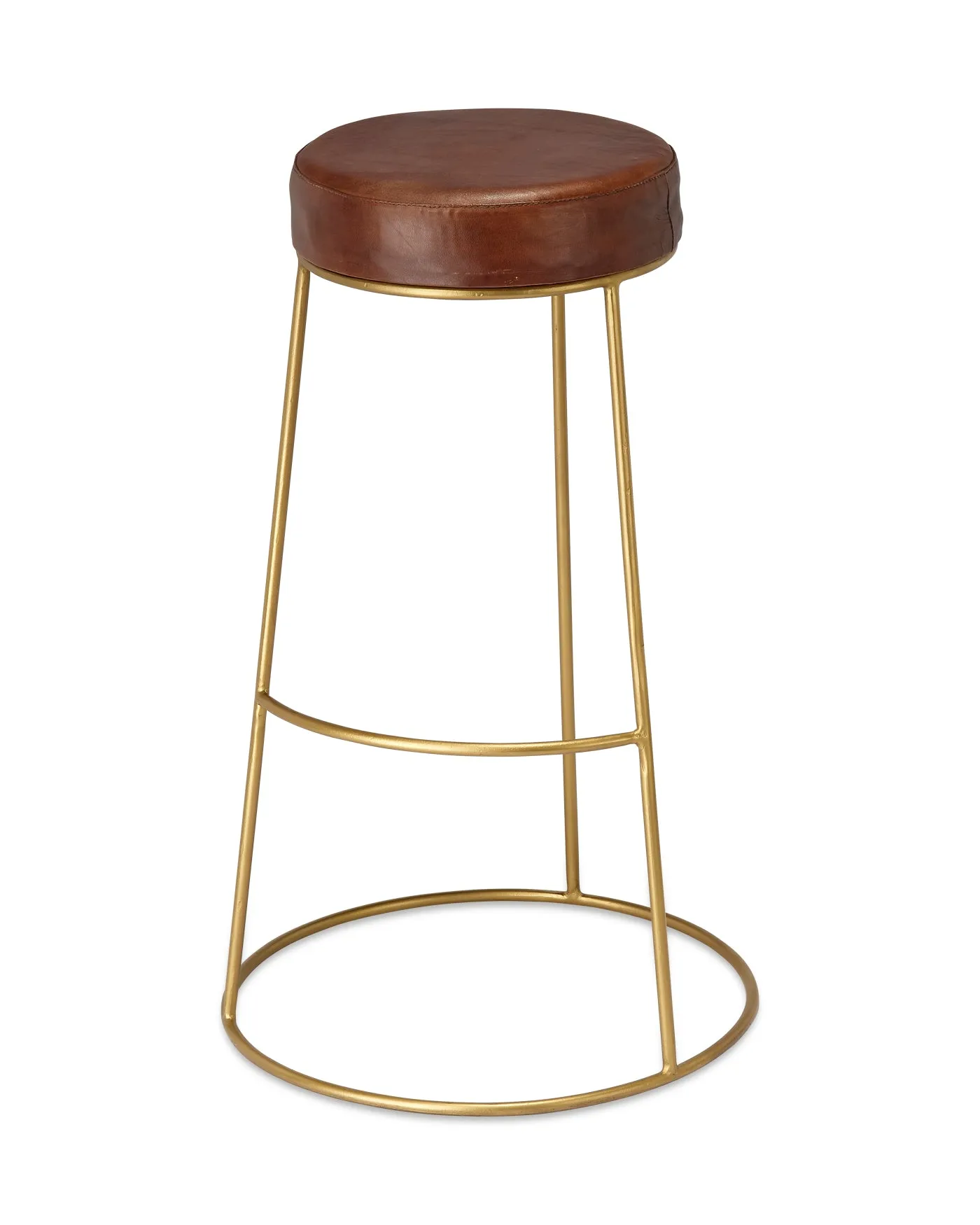 Henry Round Leather Bar Stool