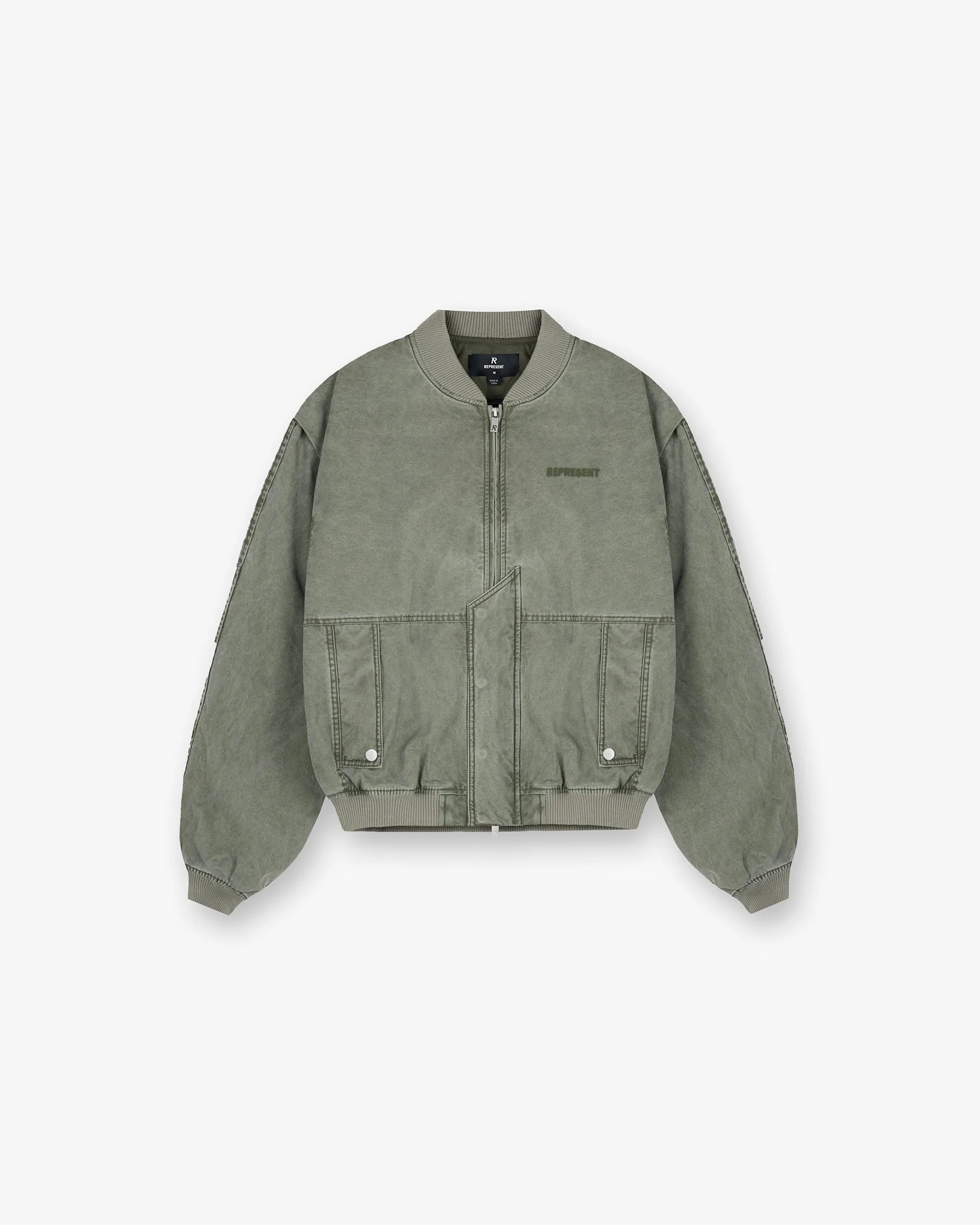 Inset Sleeve Bomber - Khaki