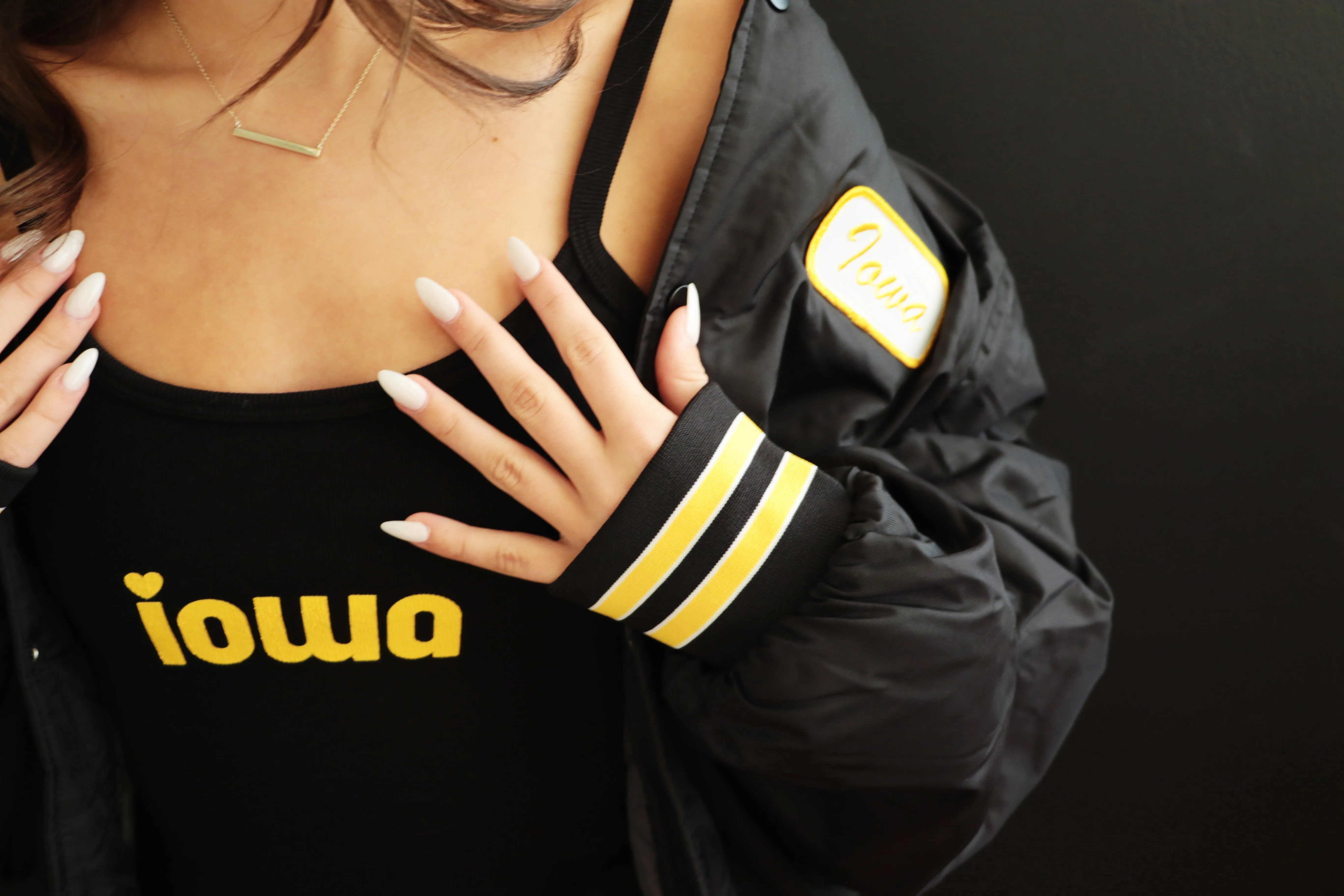 Iowa Name Plate Varsity Bomber Jacket