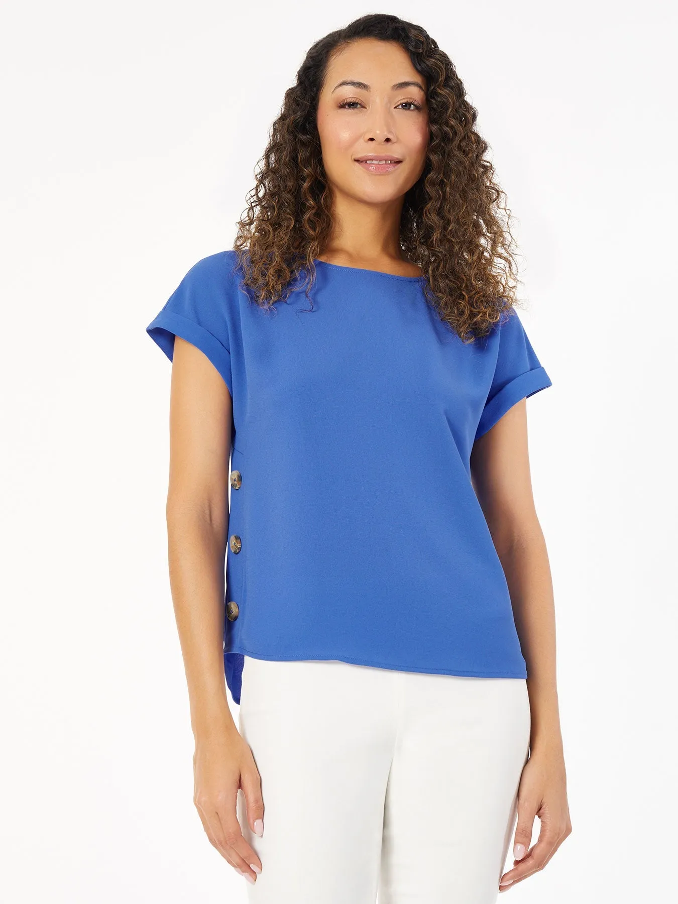 Jasper Crepe Button Detail Blouse