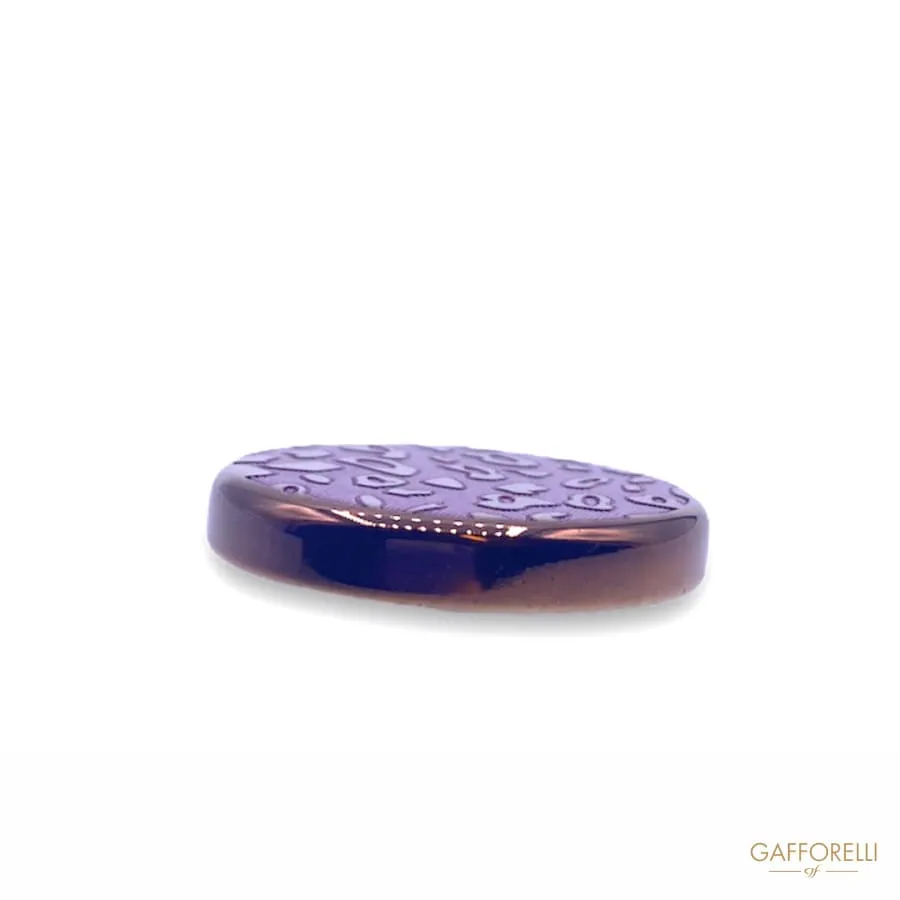 Laser Cut Polyester Button with Leopard Print D235 - Gafforelli Srl