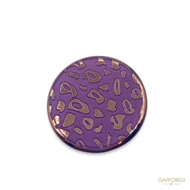 Laser Cut Polyester Button with Leopard Print D235 - Gafforelli Srl