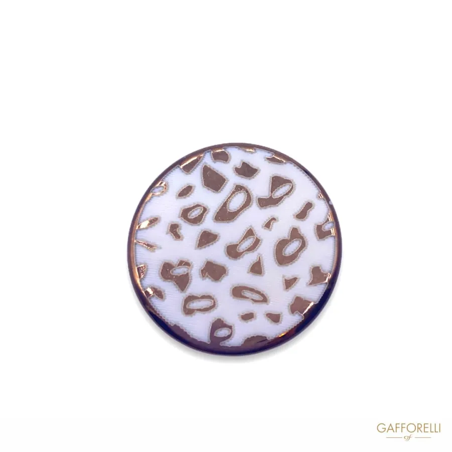 Laser Cut Polyester Button with Leopard Print D235 - Gafforelli Srl