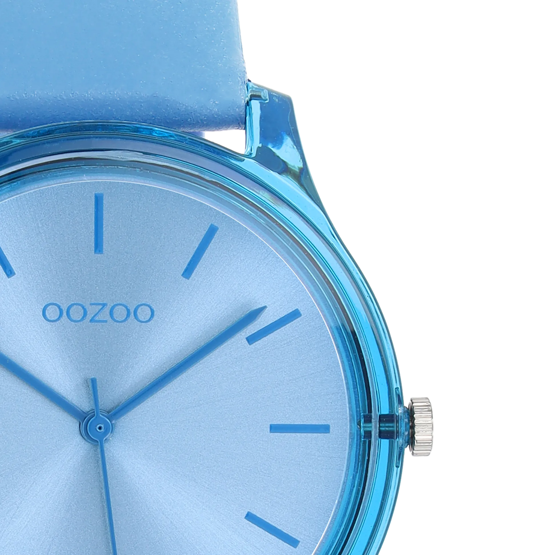 Light blue OOZOO watch with light blue leather strap - C11140