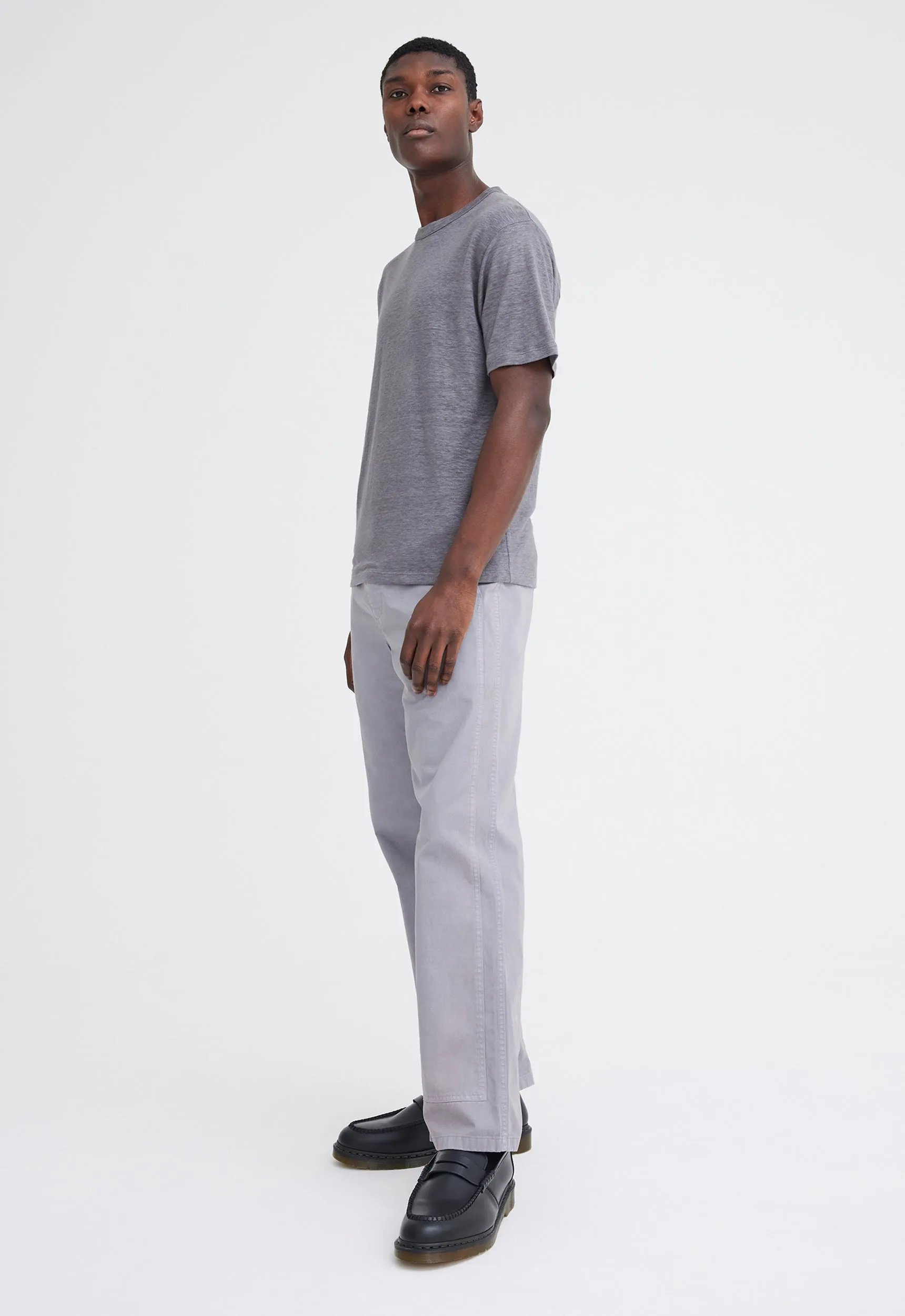 Line Linen Tee - Fob Grey