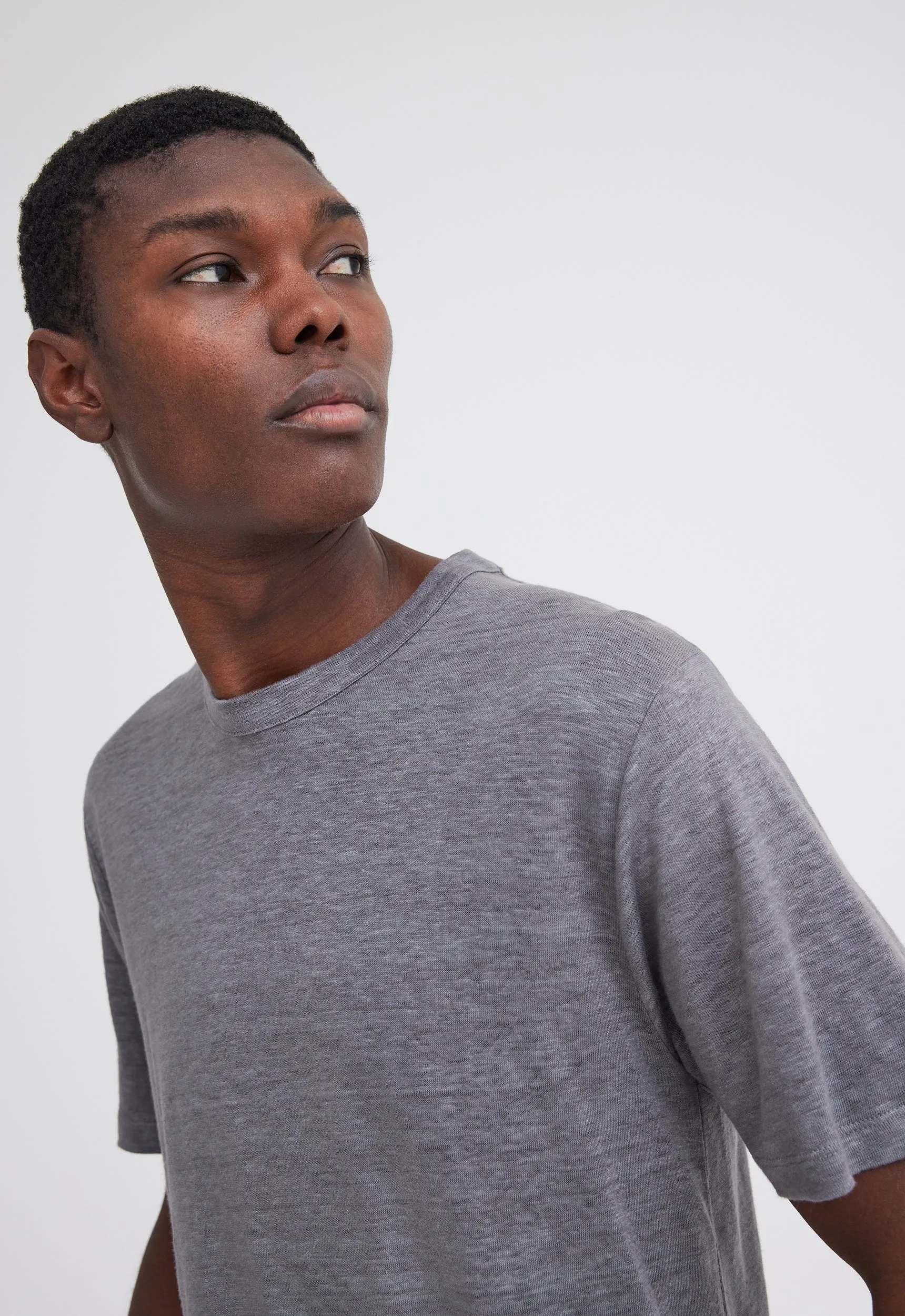 Line Linen Tee - Fob Grey