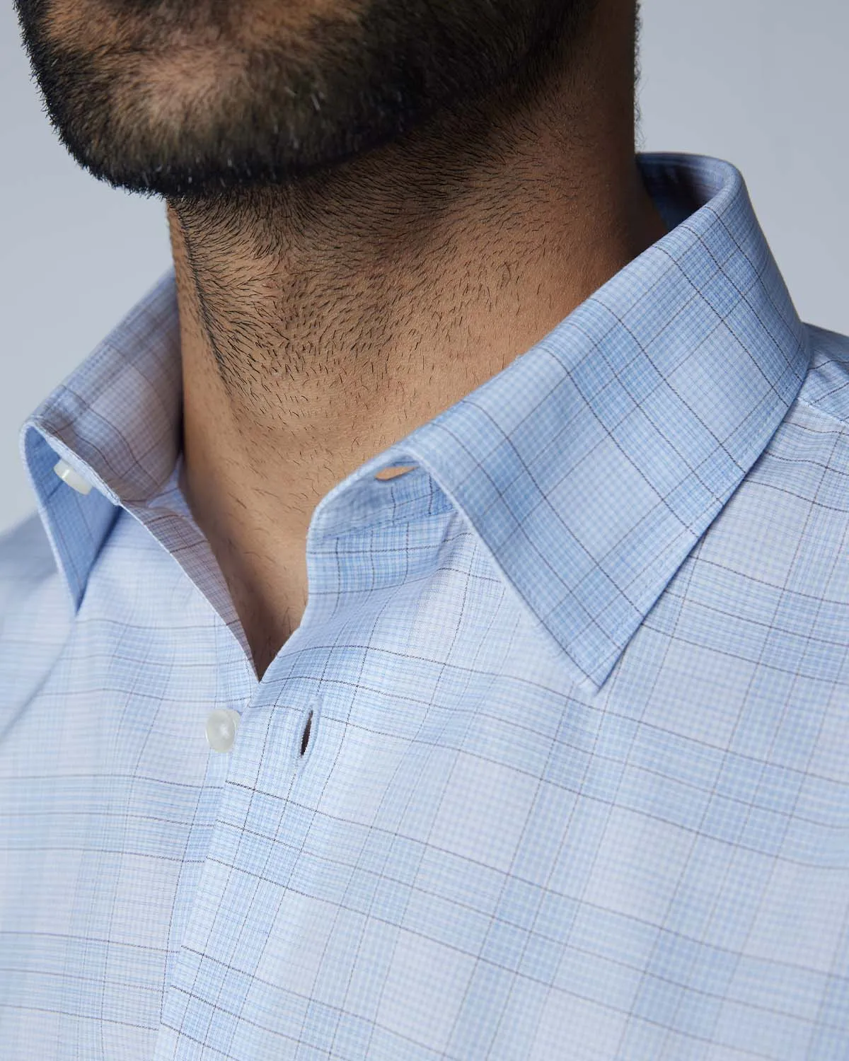 Luthai Checked Shirt - Light Blue