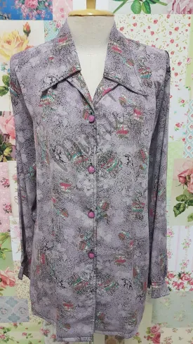 Mauve Printed Blouse BK0445