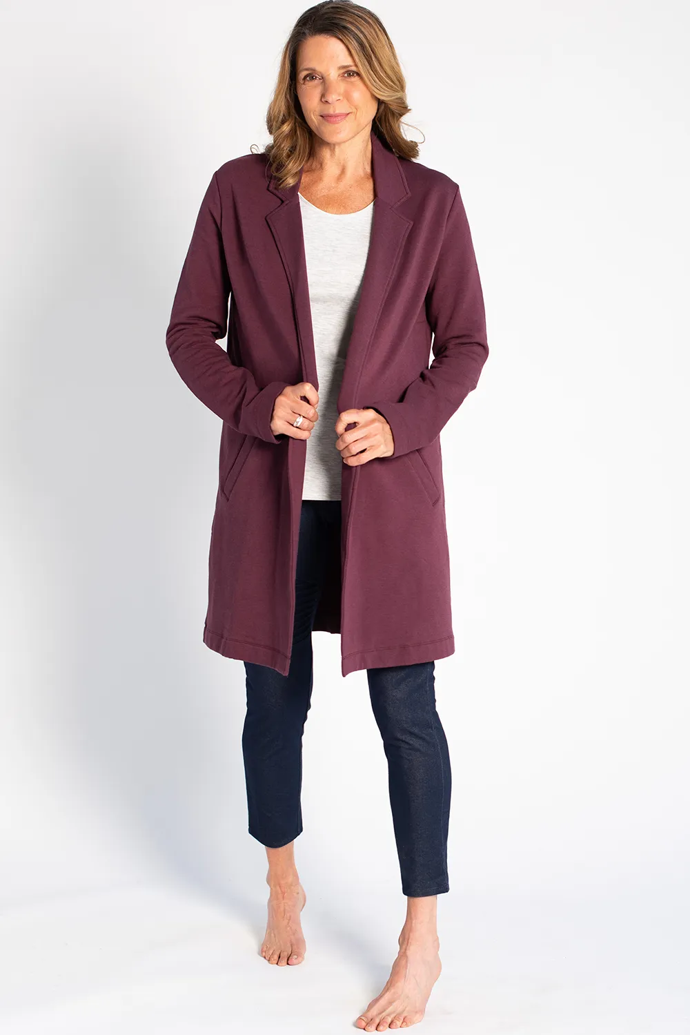 Meghan Bamboo Blazer - Plum