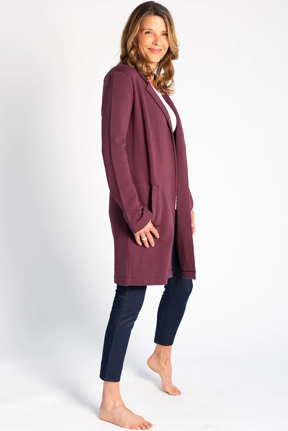 Meghan Bamboo Blazer - Plum