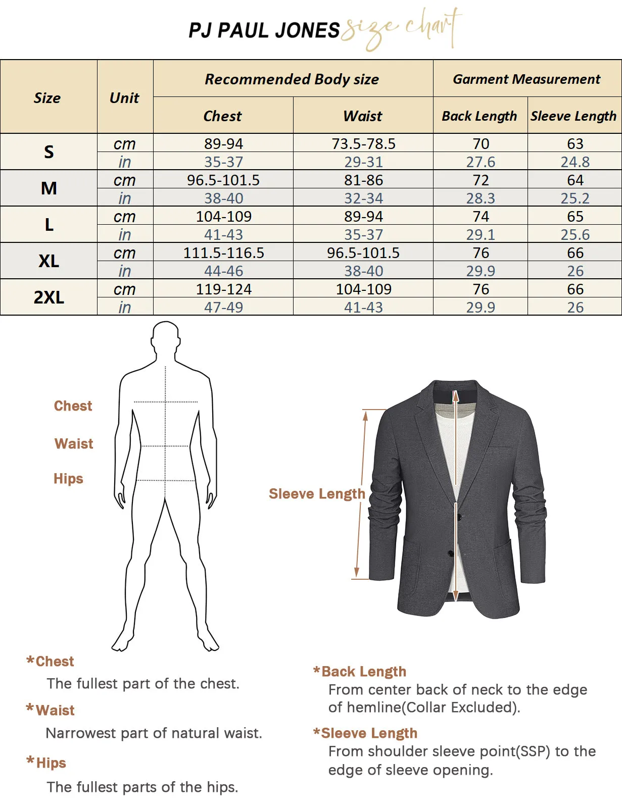 Men Two-Button Blazer Coat Long Sleeve Notch Lapel Back Slit Suit Coat