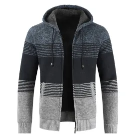 Men's Autumn Winter Hooded Sweater Cardigan