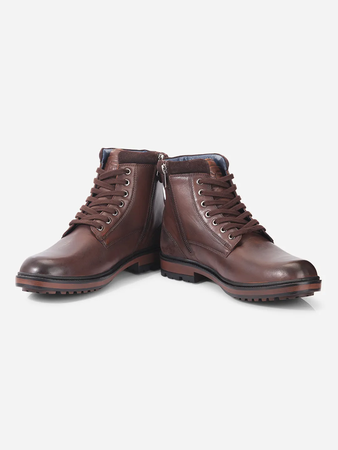 Men's Brown Round Toe Casual Lace Up Boot (ID1155 )