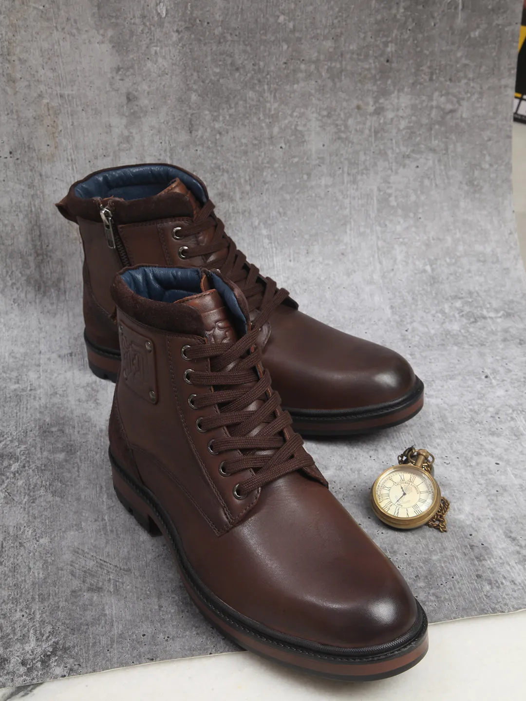 Men's Brown Round Toe Casual Lace Up Boot (ID1155 )