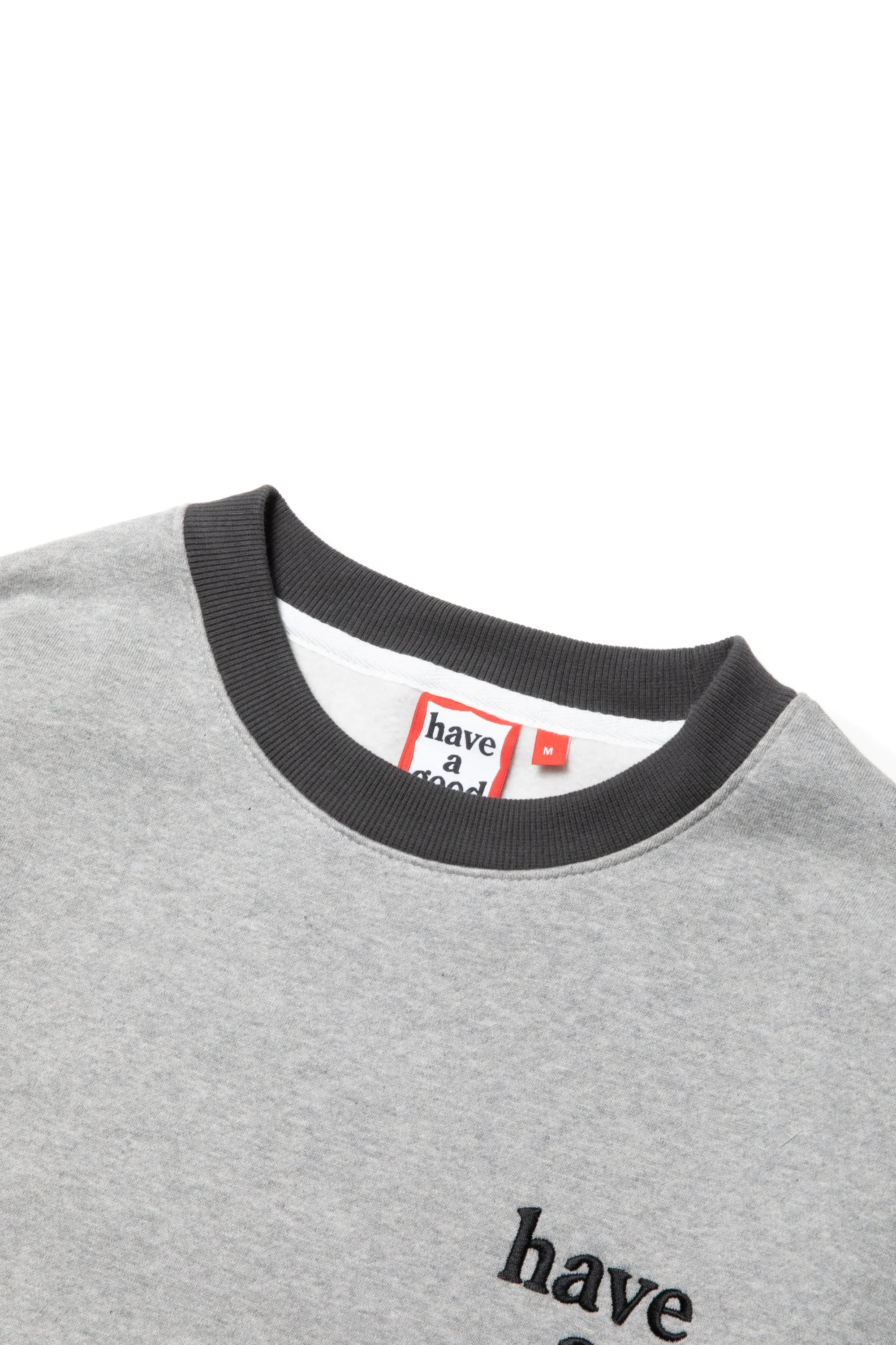 MINI LOGO EMBROIDERED 2TONE CREWNECK FL HEATHER GRAY