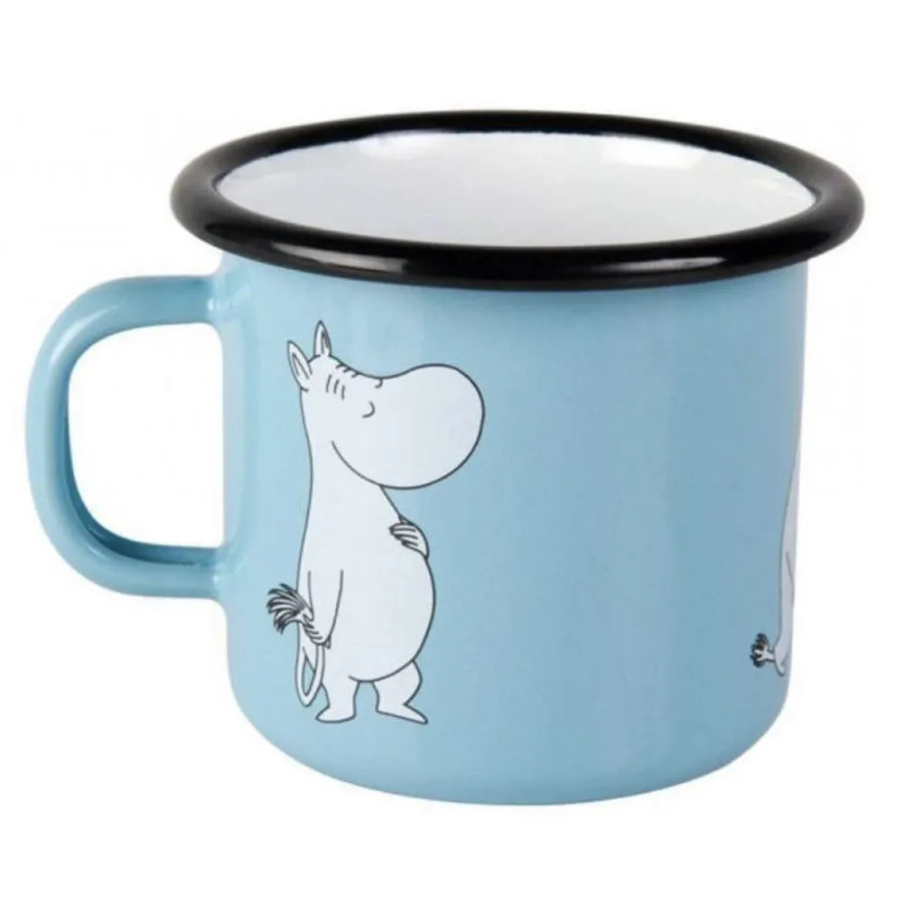 Moomin Enamel Mug 2.5 dl Retro Moomintroll Light Blue