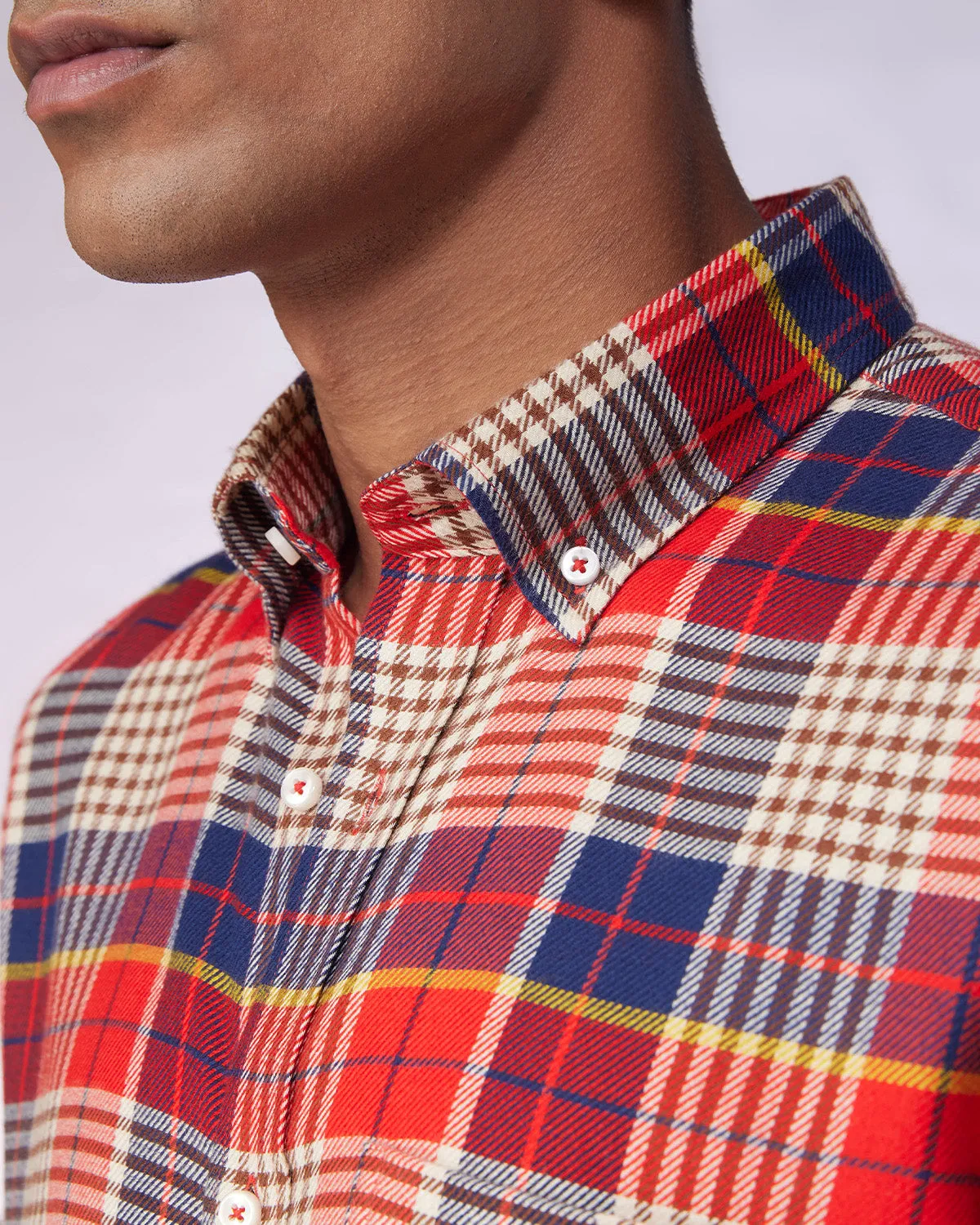 Multicoloured Brushed Twill Checked Shirt