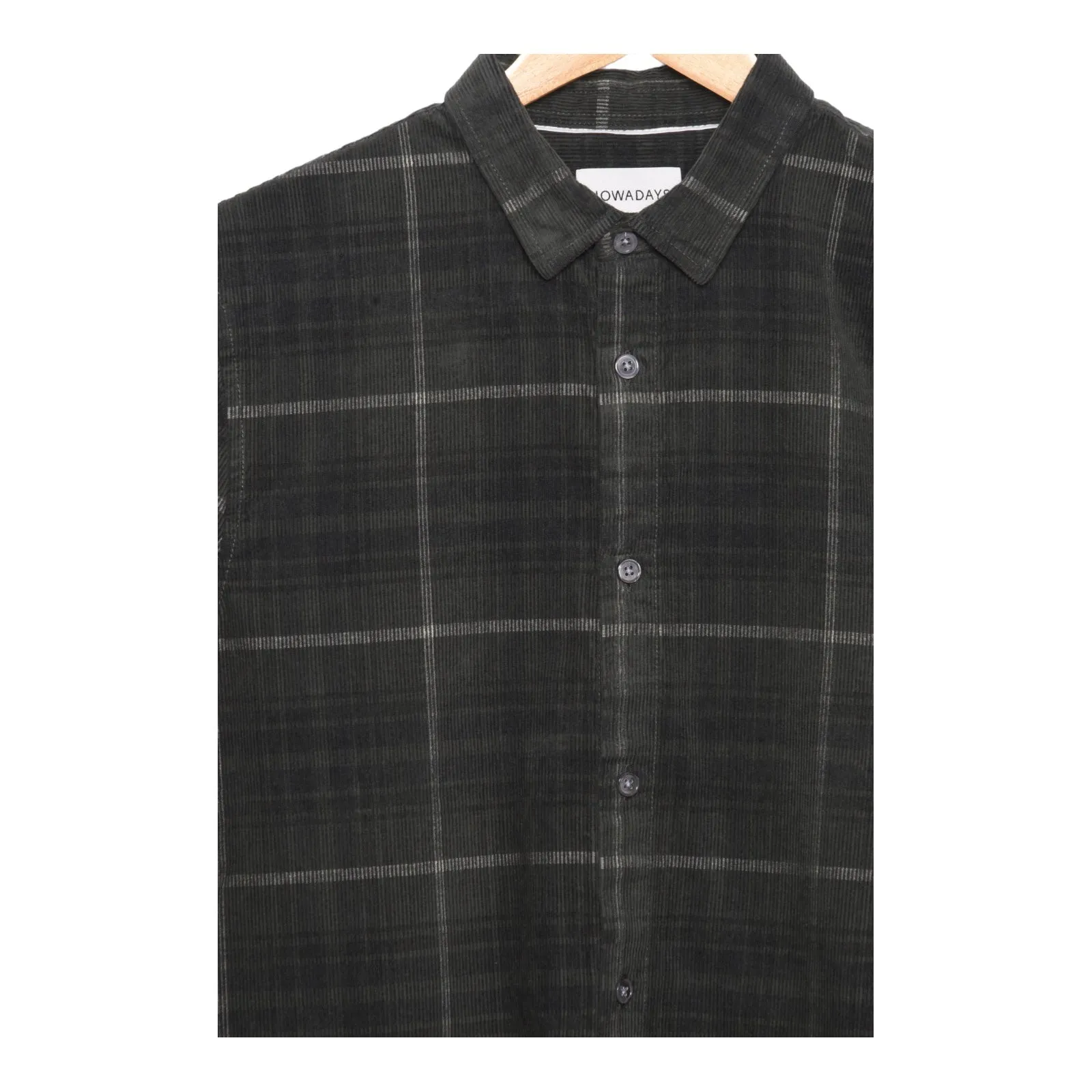 Nowadays Corduroy Check Shirt mineral green