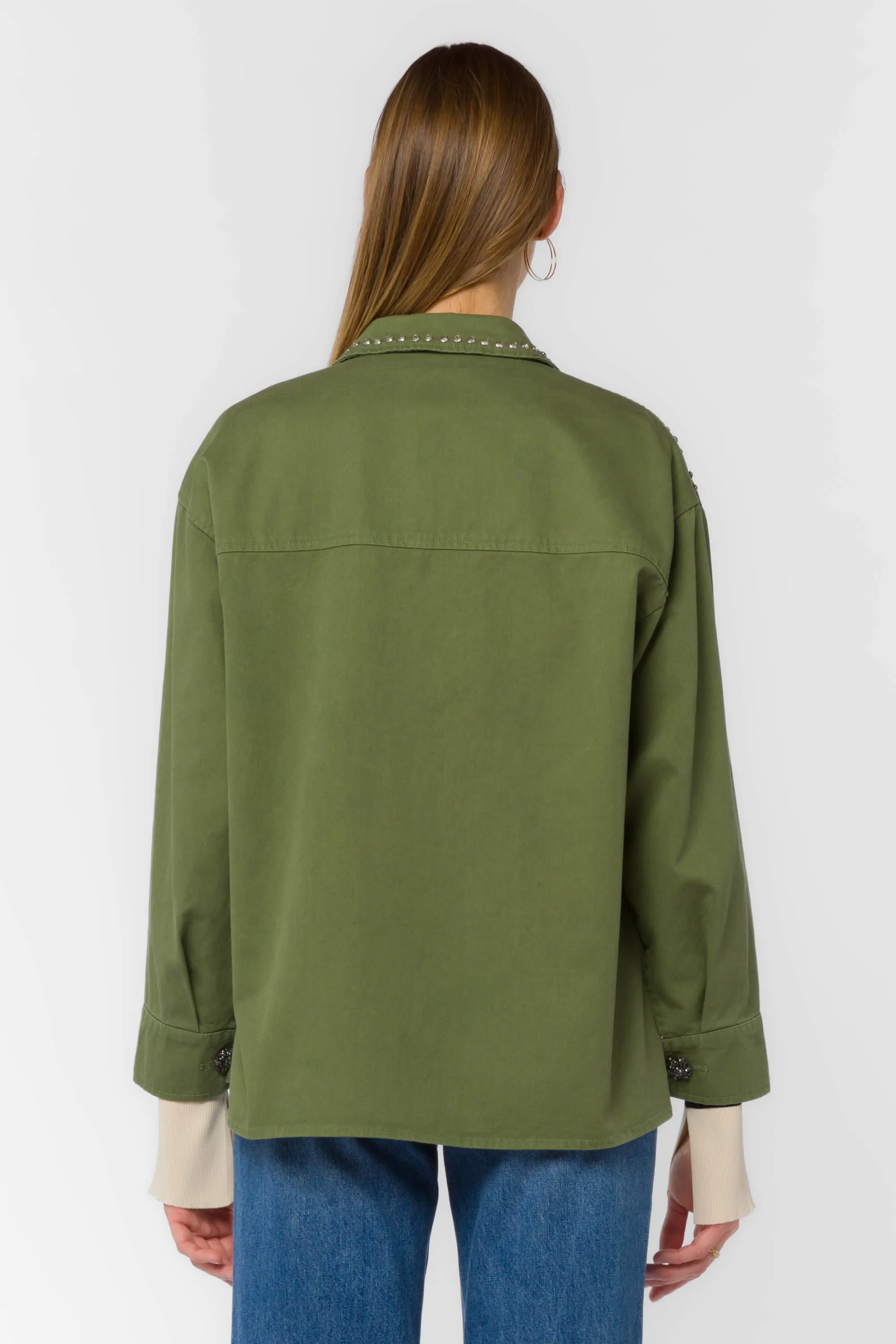 Odette Olive Studs Jacket