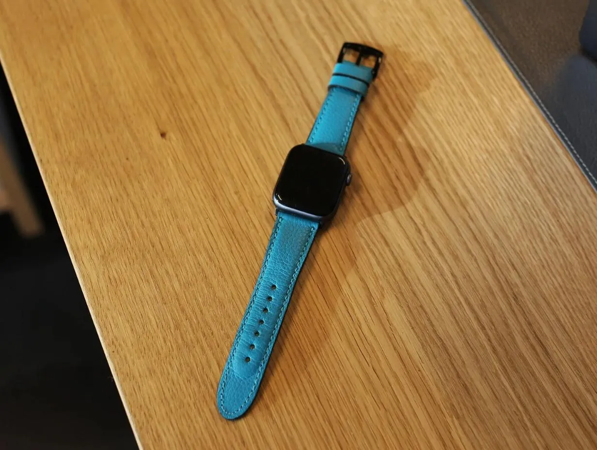 Olpr. leather goods co. Italian Leather Apple Watch Band - Teal