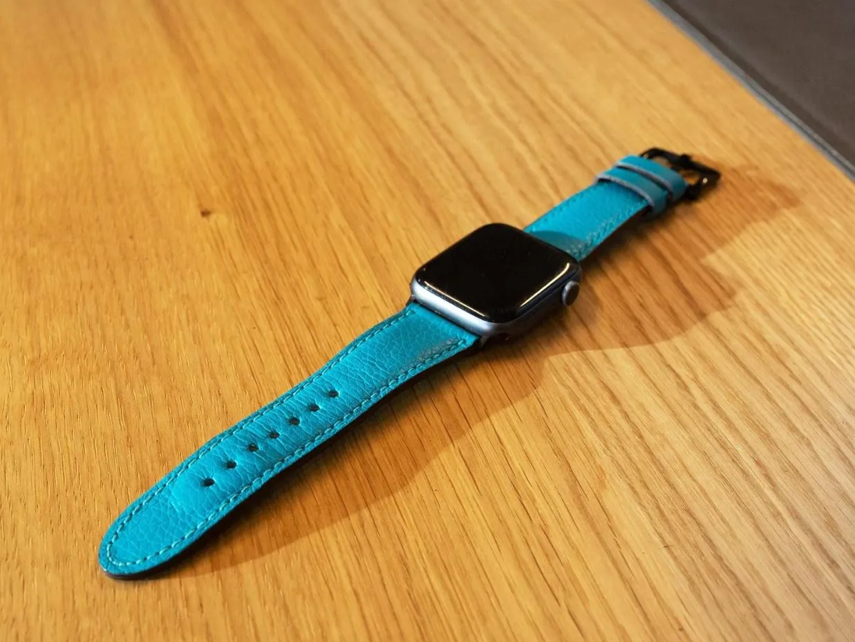 Olpr. leather goods co. Italian Leather Apple Watch Band - Teal