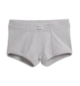 Organic Cotton Rib Boy Shorts - Cloud Gray