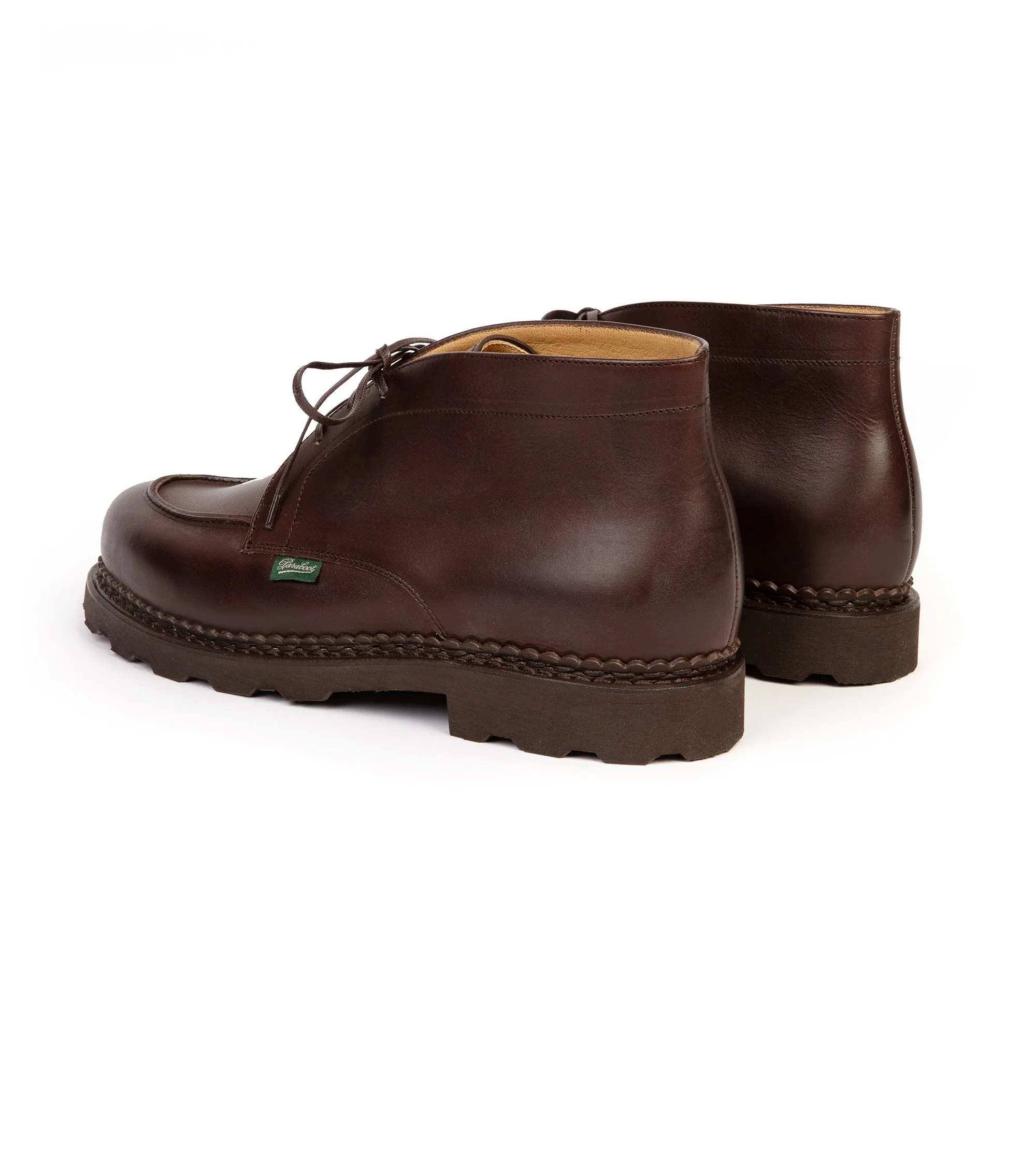 Premium Brown Full Grain Leather Chukka Boots by Paraboot for Arpenteur