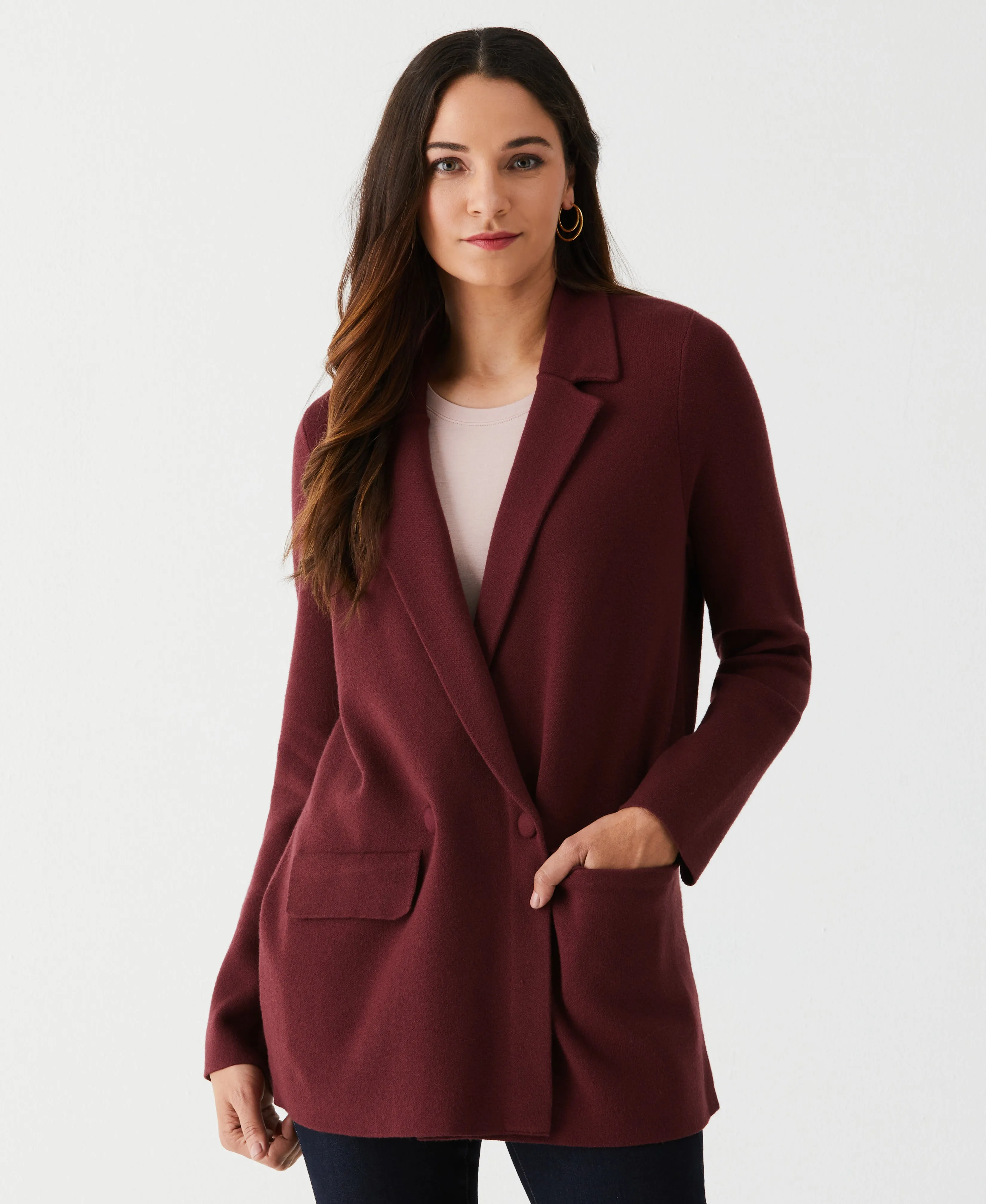 Petite Relaxed Sweater Blazer