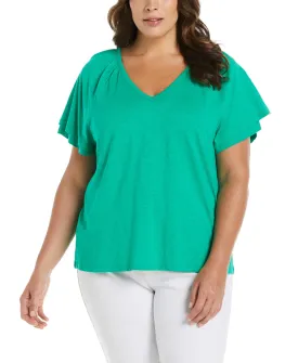 Plus Size Flutter Raglan Sleeve Tee