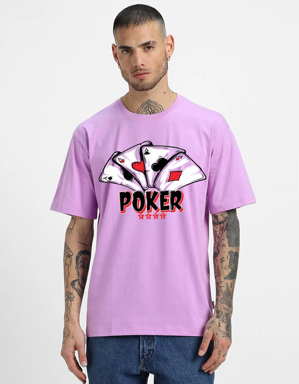 POKER Lilac Oversized Tshirt