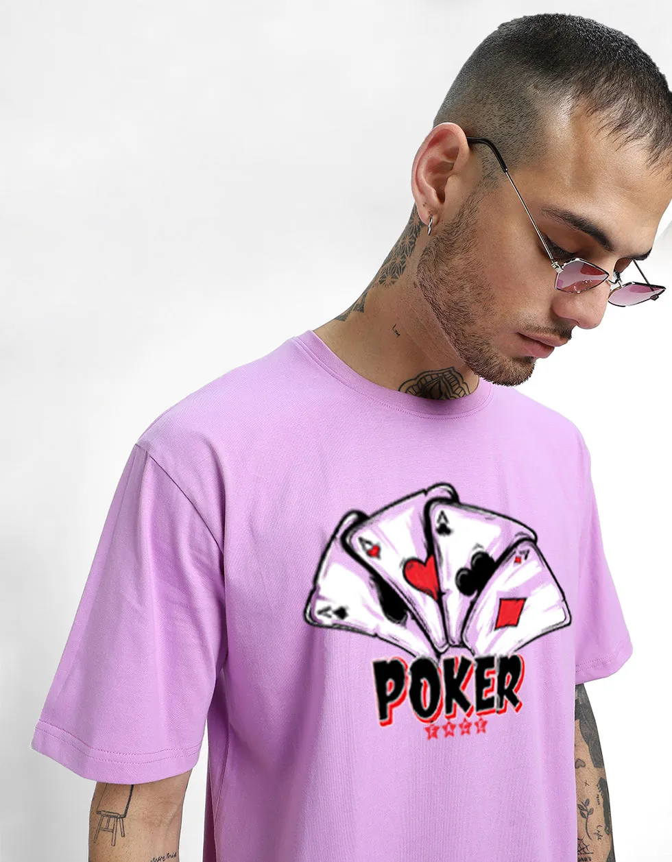 POKER Lilac Oversized Tshirt