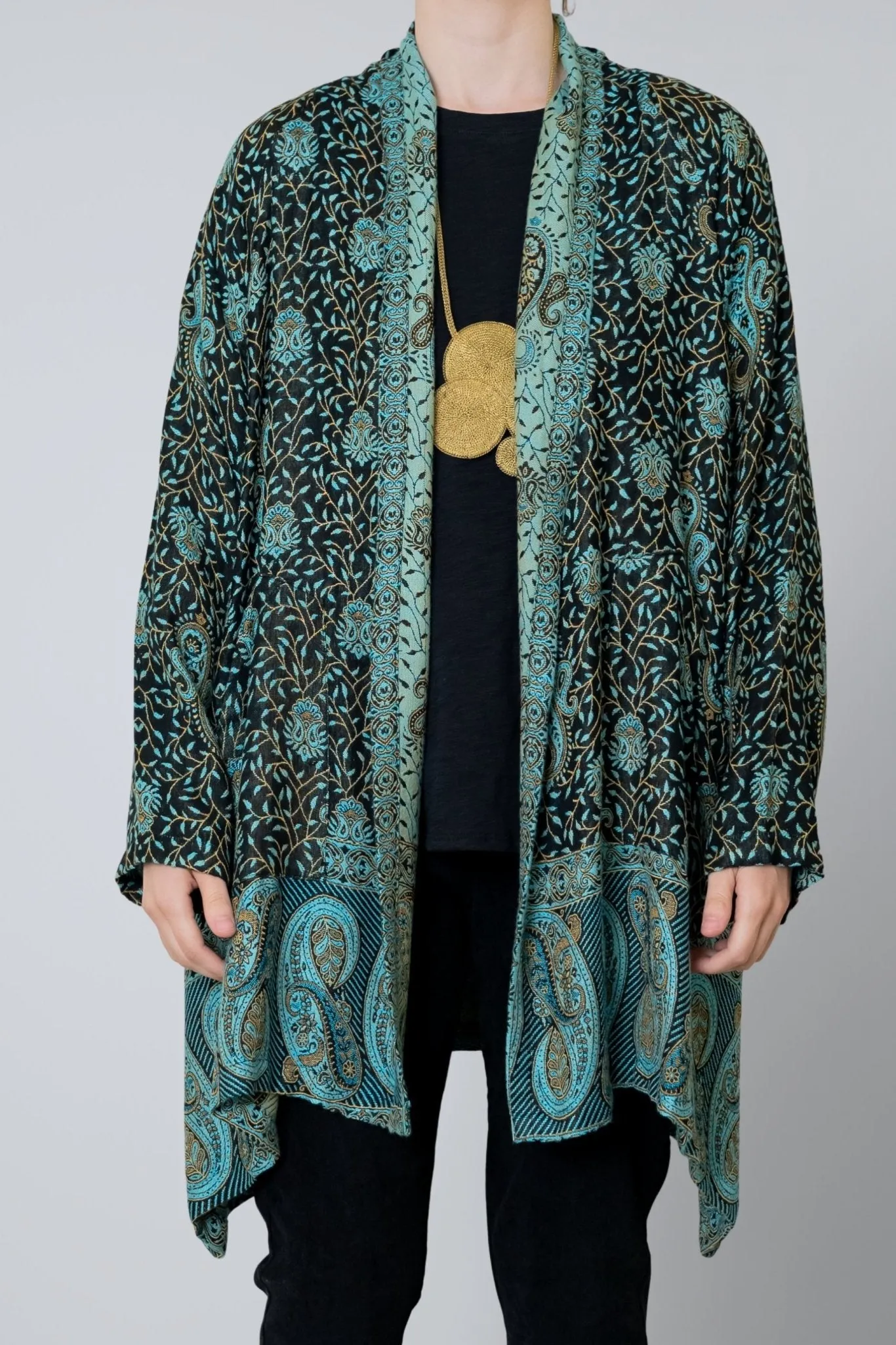 Printed Jacket - Turquoise Paisley