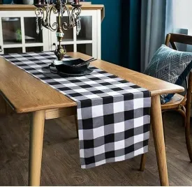 "Elegant Buffalo Check Table Runner Set - Perfect for Dining & Coffee Tables, 13x120 inches"