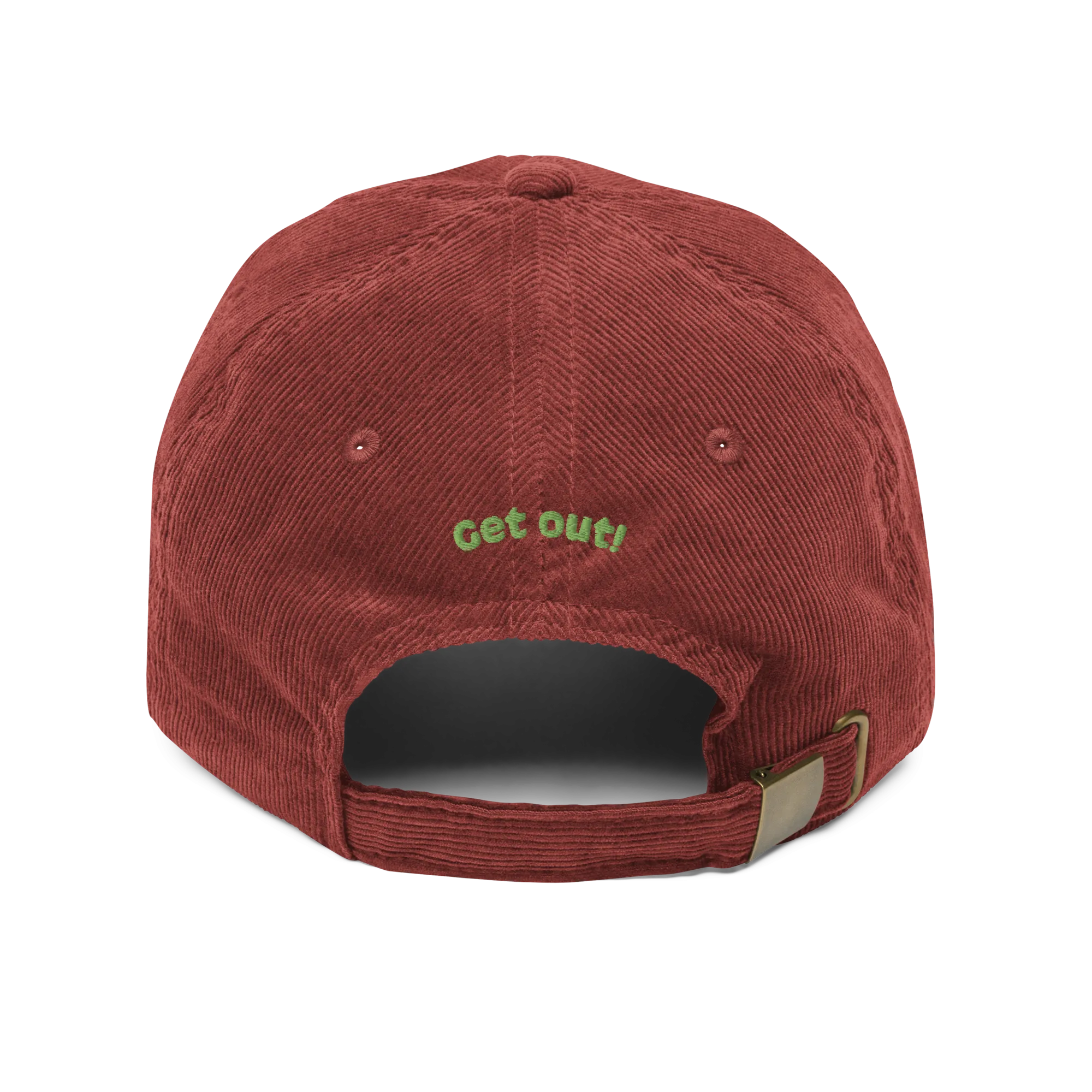 "Get Out" Pine Trees Corduroy Cap (Adult)