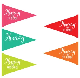 "Hooray" Pennants |  Black, White and Stylish Brights Confetti | UPRINT | Schoolgirl Style