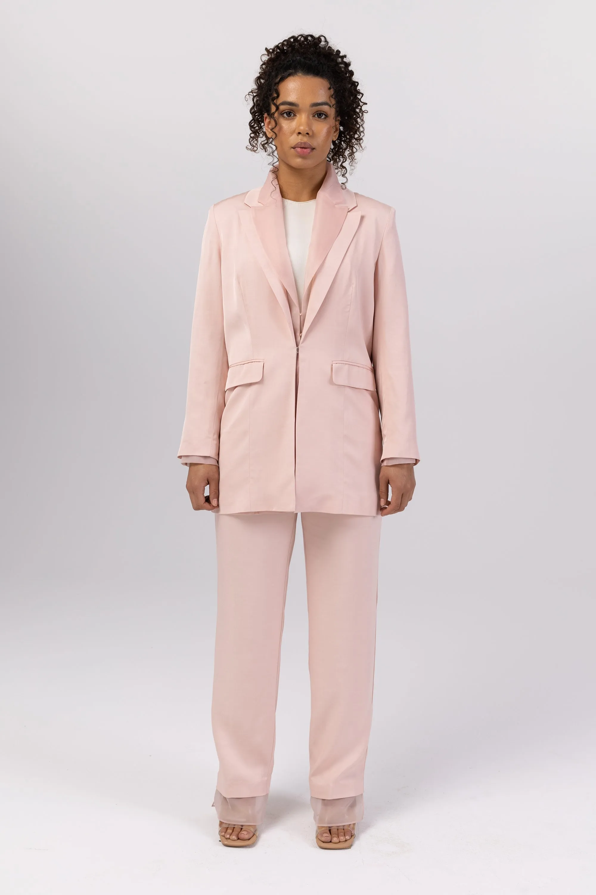 Rayan Organza Two Piece Blazer - Sepia Rose