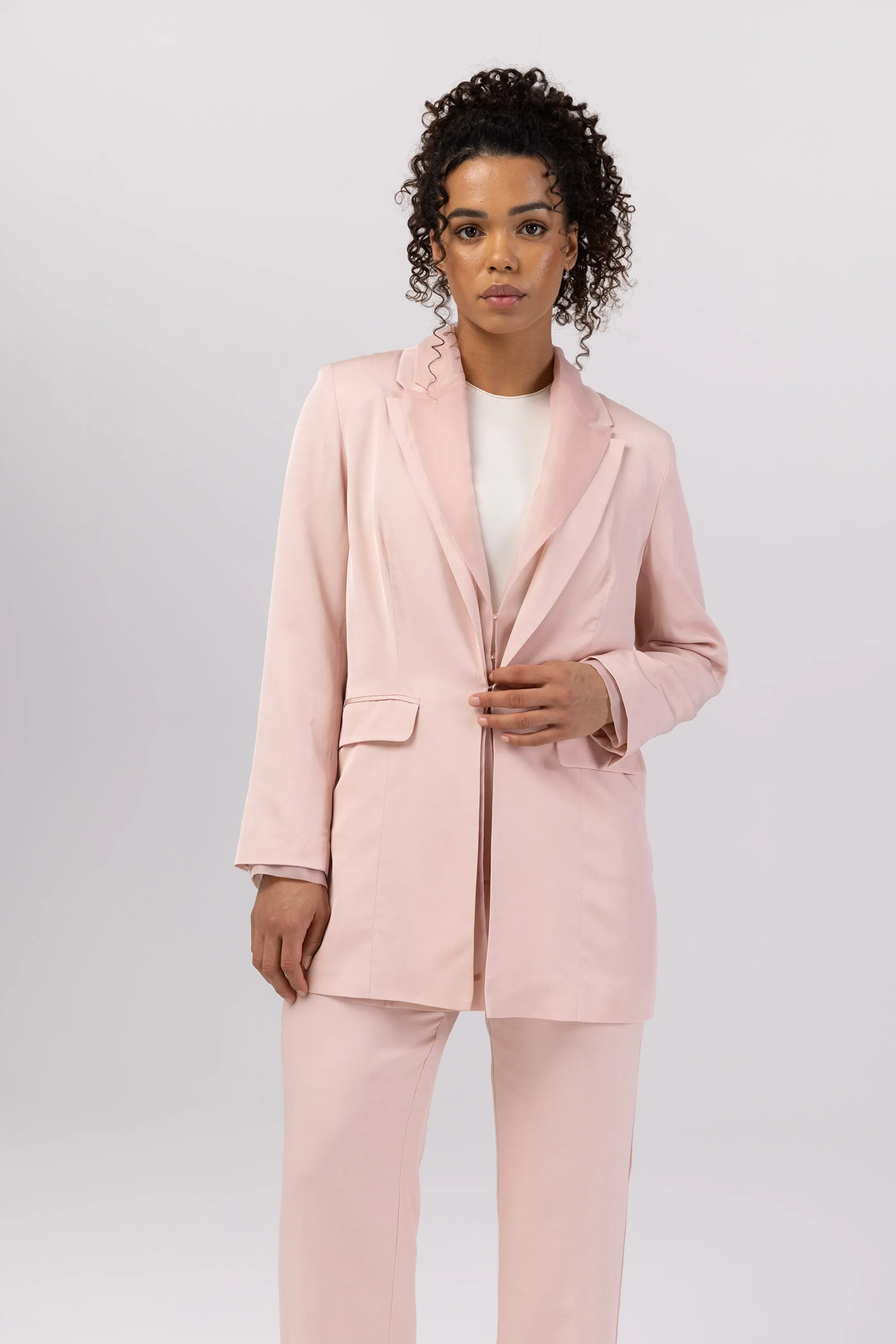 Rayan Organza Two Piece Blazer - Sepia Rose