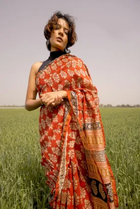 Roheda Mughal Syahi Begar Chanderi Saree